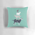 Soft and cozy plush pillow featuring a stack of adorable goats