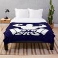 Plush blanket featuring gym-related imagery and text