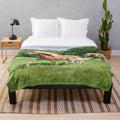 Haflinger horses running together in a natural meadow scene on a plush blanket