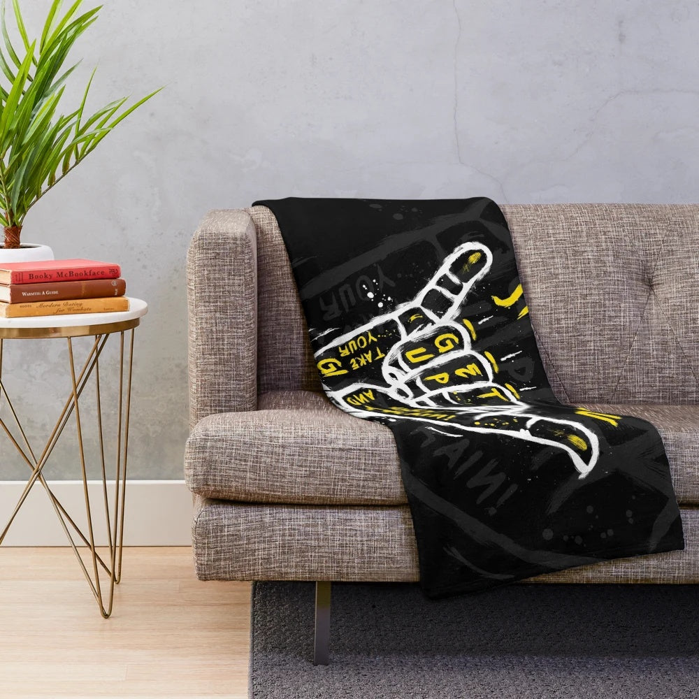 Plush jiu jitsu blanket with Brazilian jiu jitsu, MMA, and martial arts design