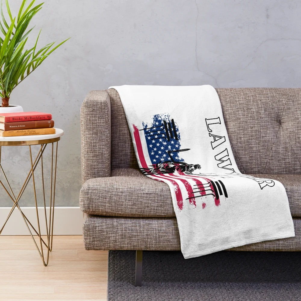 Soft and plush lawyer-themed blanket
