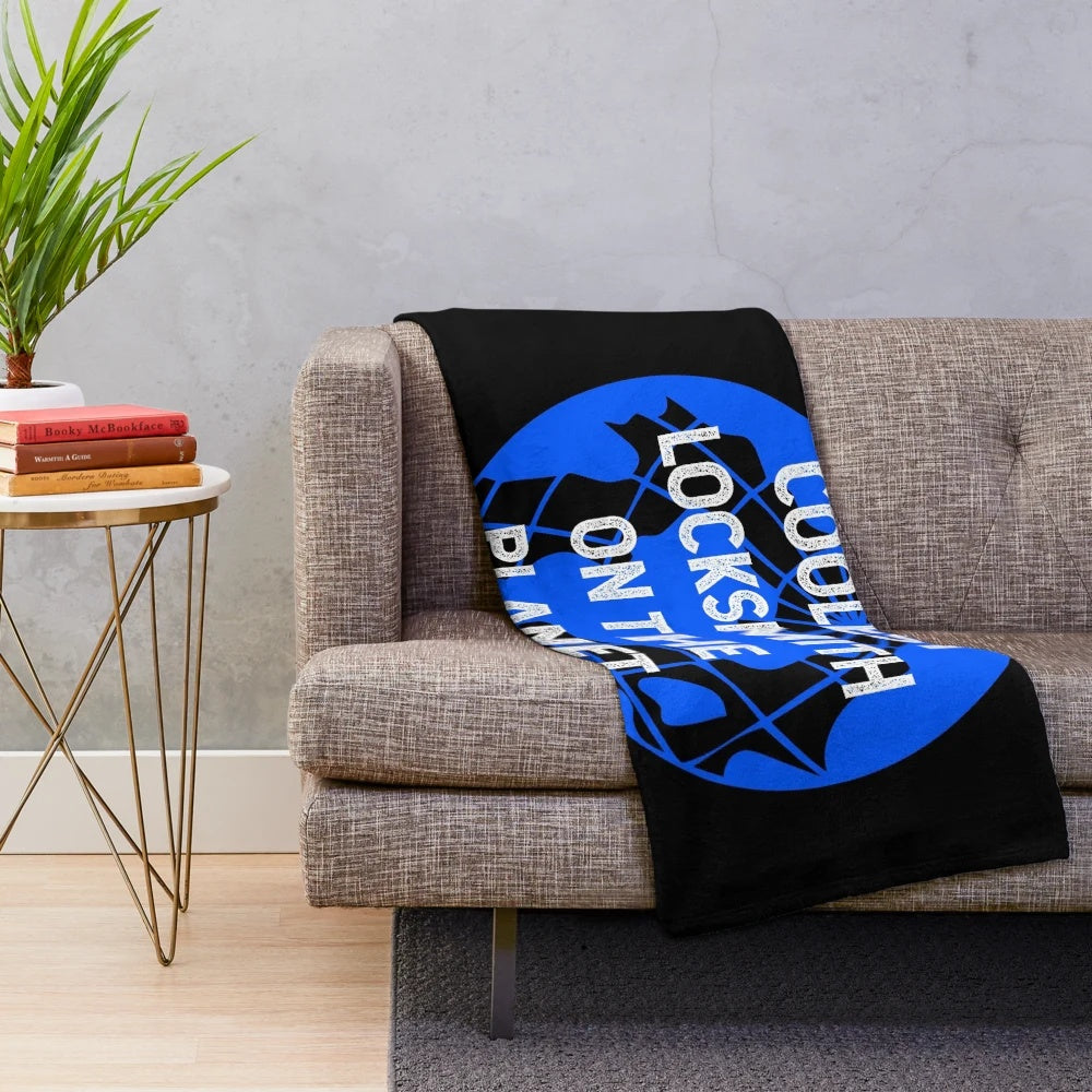 Plush blanket featuring a locksmith design with "Coolest on the Planet" text