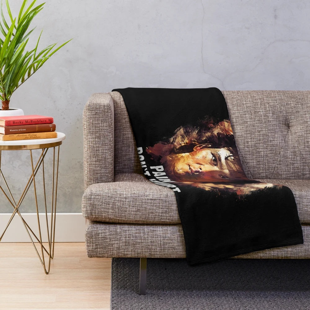 Plush movie blanket featuring James Dalton character from the film "Road House