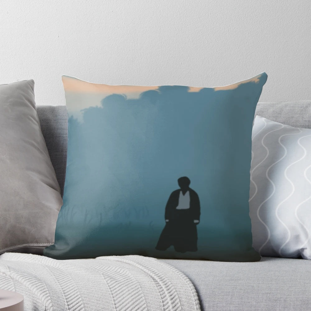 Soft, decorative "Mr. Darcy" pillow inspired by the classic romance novel "Pride and Prejudice" by Jane Austen