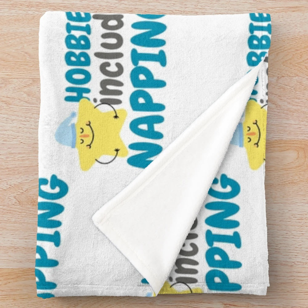 Cozy plush nap blanket with star design for napping and sleeping enthusiasts