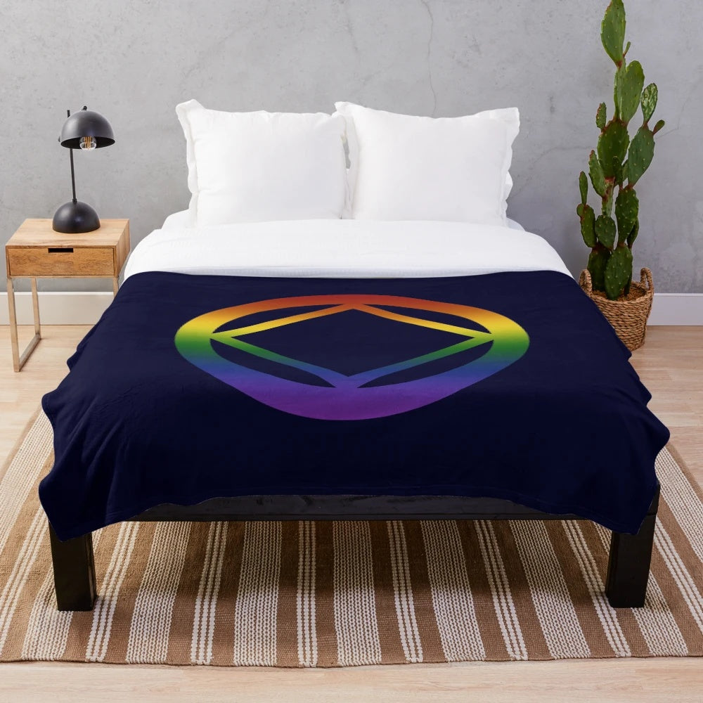 Plush Narcotics Anonymous Inspired Rainbow Pride Blanket