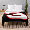 Plush nascar inspired blanket with number 3 design