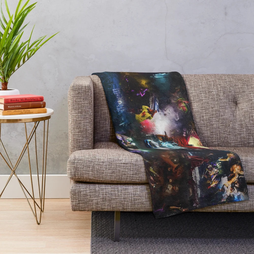 Plush night concert blanket featuring juice wrld inspired design