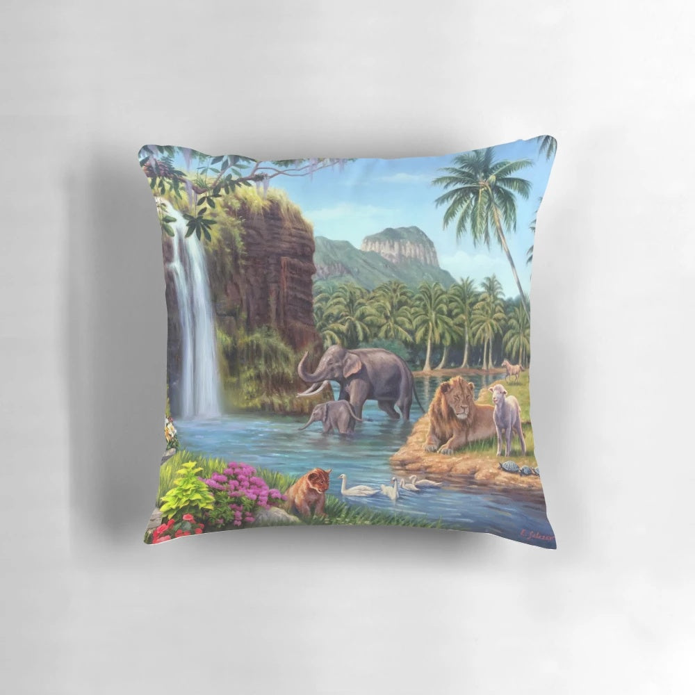 Soft, cozy paradise-themed pillow for a peaceful, tranquil atmosphere