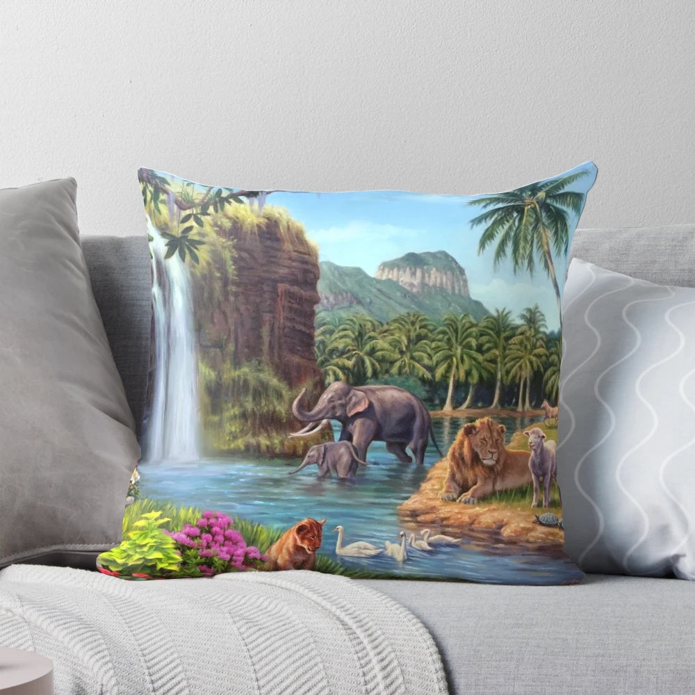 Soft, cozy paradise-themed pillow for a peaceful, tranquil atmosphere