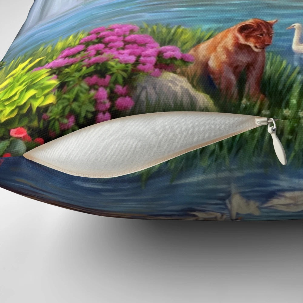 Soft, cozy paradise-themed pillow for a peaceful, tranquil atmosphere