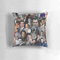 Plush pillow with an image of Henry Cavill as various popular characters like Superman and Geralt of Rivia.