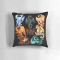 Plush pillow featuring Moonwatcher, Winter, Qibli, Peril, Turtle, Umber, and Kinkajou from the Wings of Fire book series