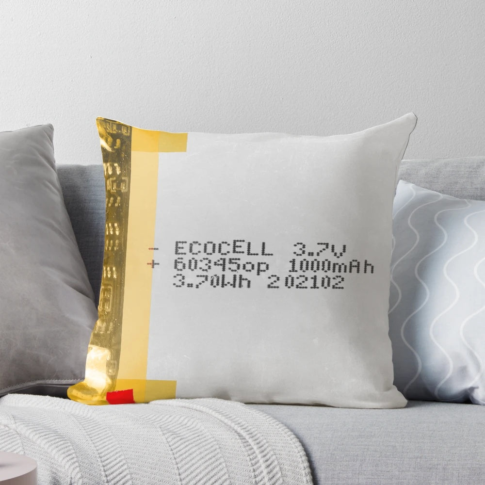 Soft pillow with a built-in rechargeable battery pack for electronics