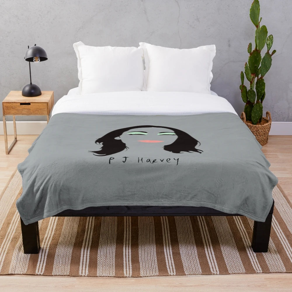 Plush PJ Harvey inspired blanket