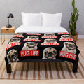 Cozy pug life plush blanket for pet and animal lovers