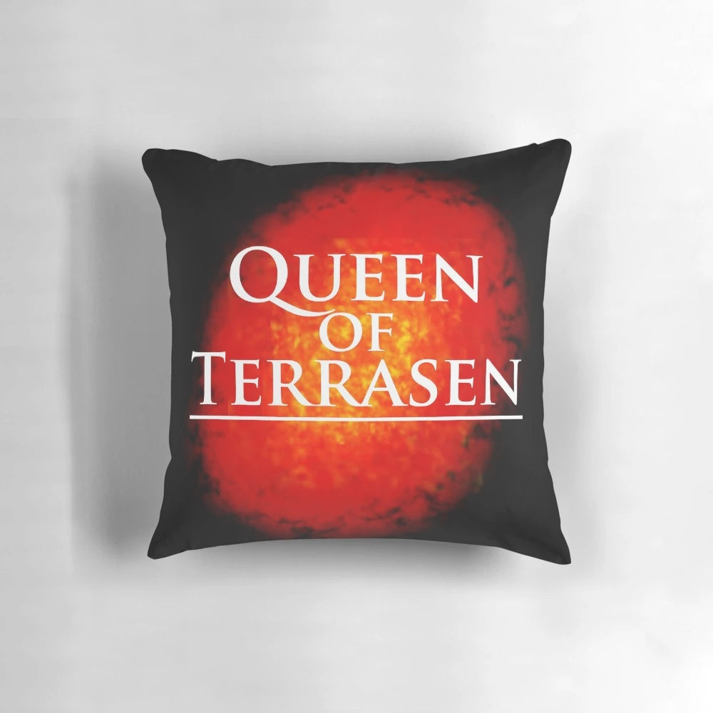 Queen of Terrasen themed pillow featuring Aelin Galathynius and Rowan Whitethorn from the Throne of Glass series by Sarah J. Maas
