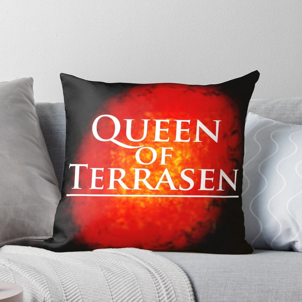 Queen of Terrasen themed pillow featuring Aelin Galathynius and Rowan Whitethorn from the Throne of Glass series by Sarah J. Maas
