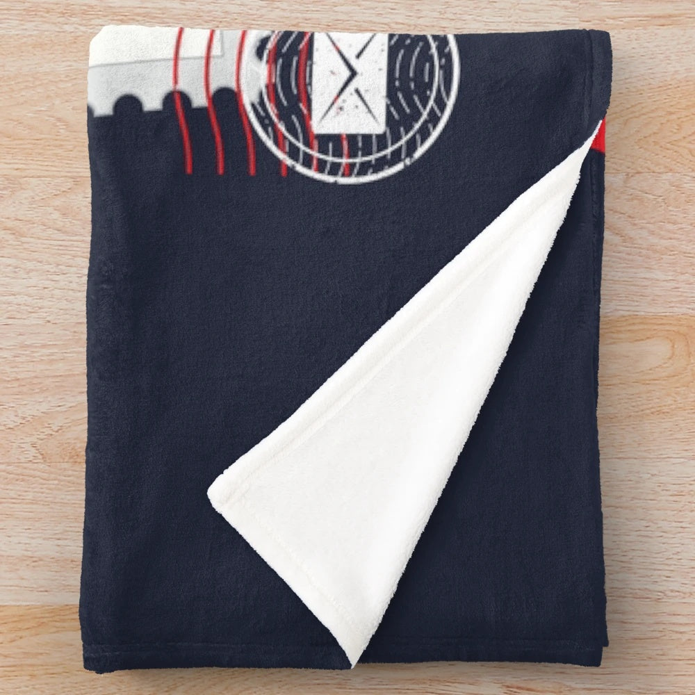 Plush blanket featuring a retired postal worker design