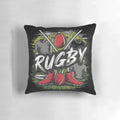 Soft, comfortable rugby pillow featuring a rugby ball design