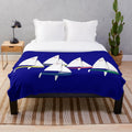 Soft and cozy plush blanket with sailboat racing design