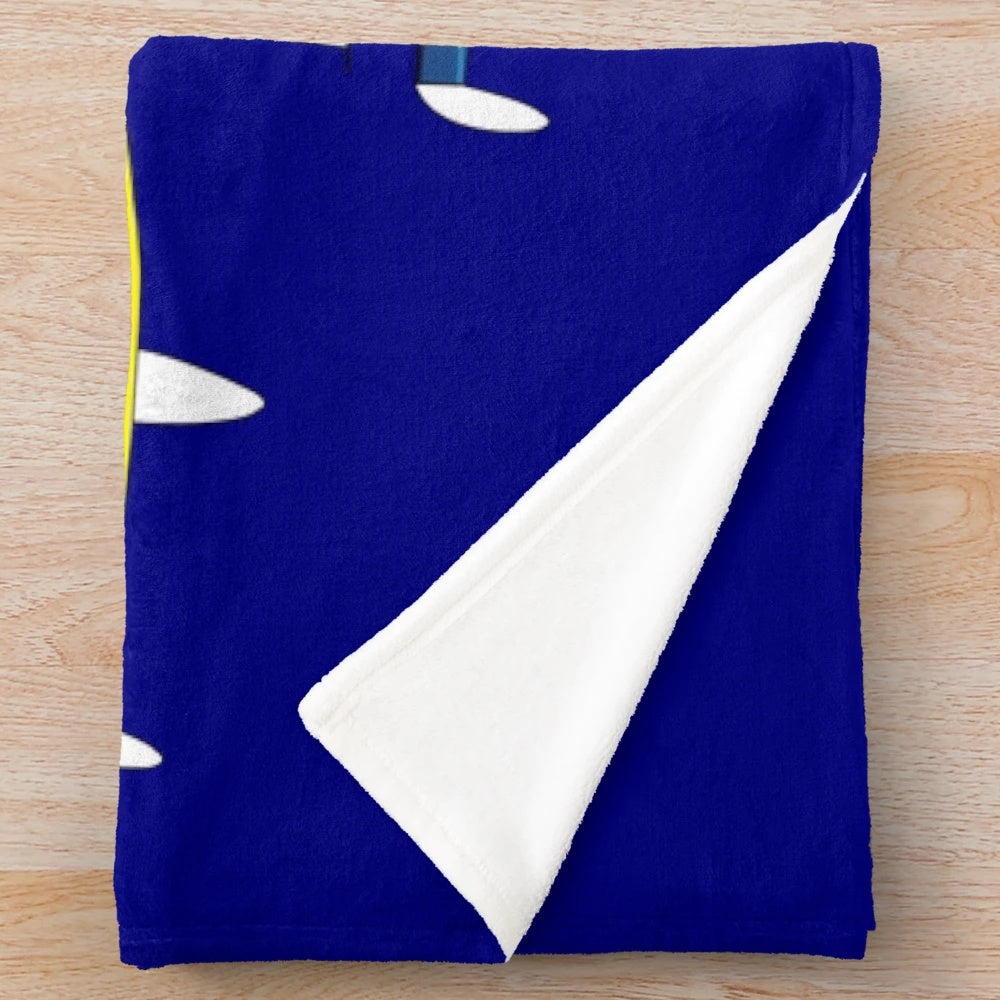Soft and cozy plush blanket with sailboat racing design