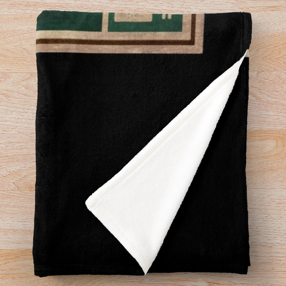 Plush blanket featuring a samurai warrior design
