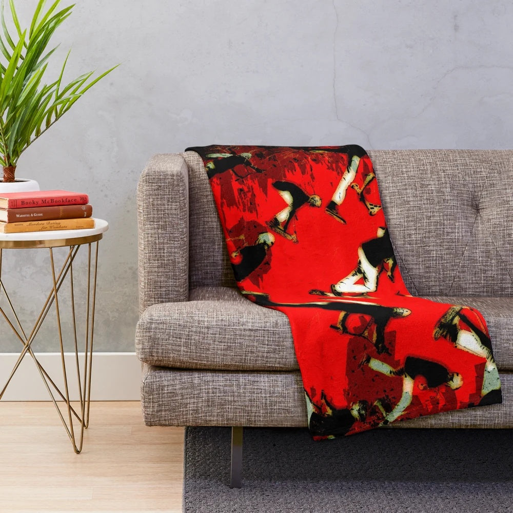 Plush blanket featuring scooter stunt graphics