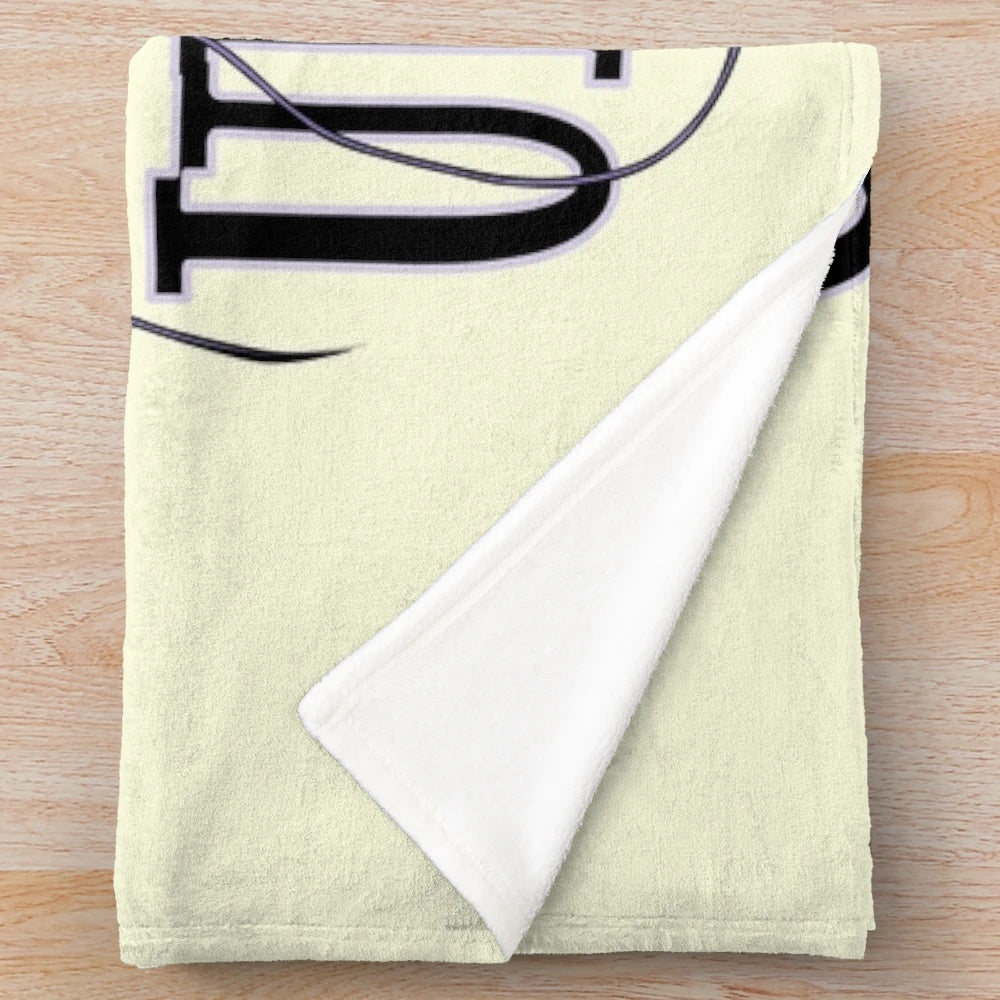 Plush sewing-themed blanket with a goddess of the sewing universe design
