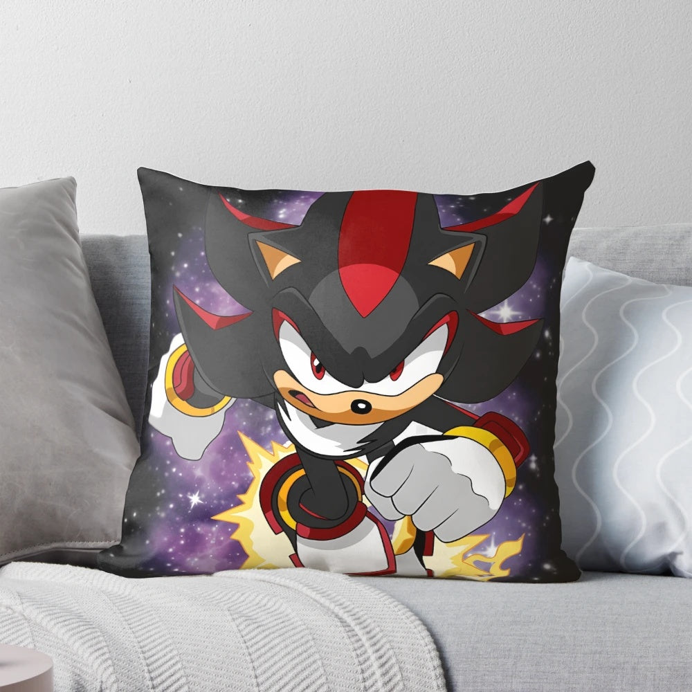Soft and cuddly plush pillow featuring the character Shadow the Hedgehog from the Sonic the Hedgehog video game series.