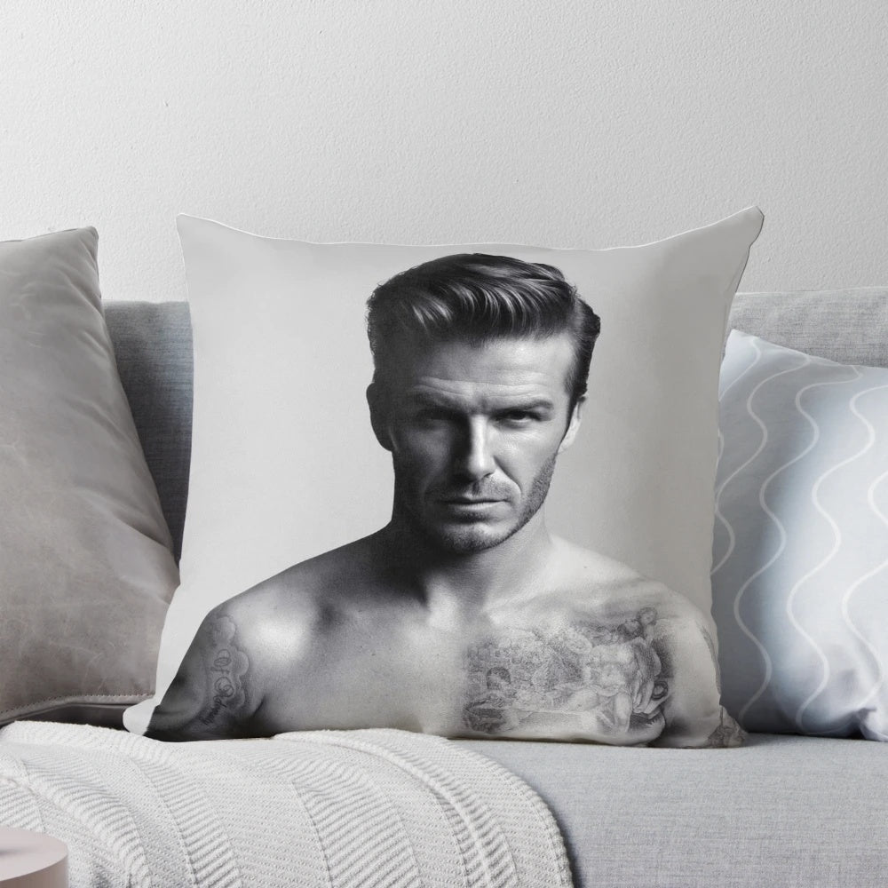Soft, plush pillow featuring the iconic figure of soccer star David Beckham