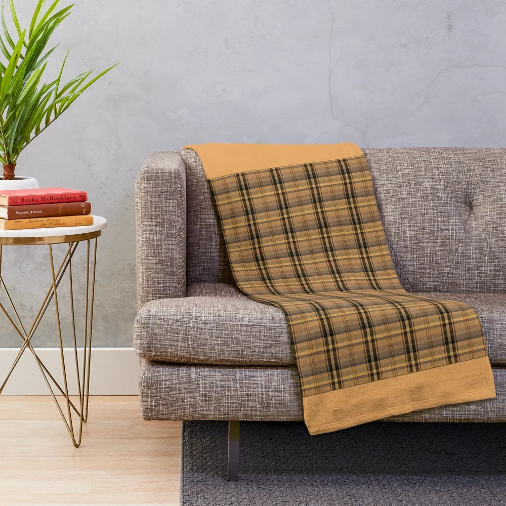 Triumph TR7 inspired tartan plush blanket