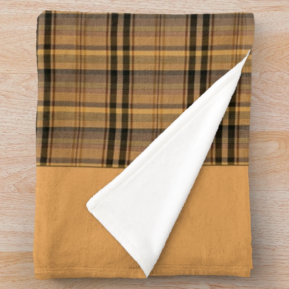 Triumph TR7 inspired tartan plush blanket