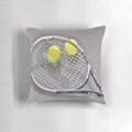 Plush tennis ball shaped throw pillow for sports themed home decor