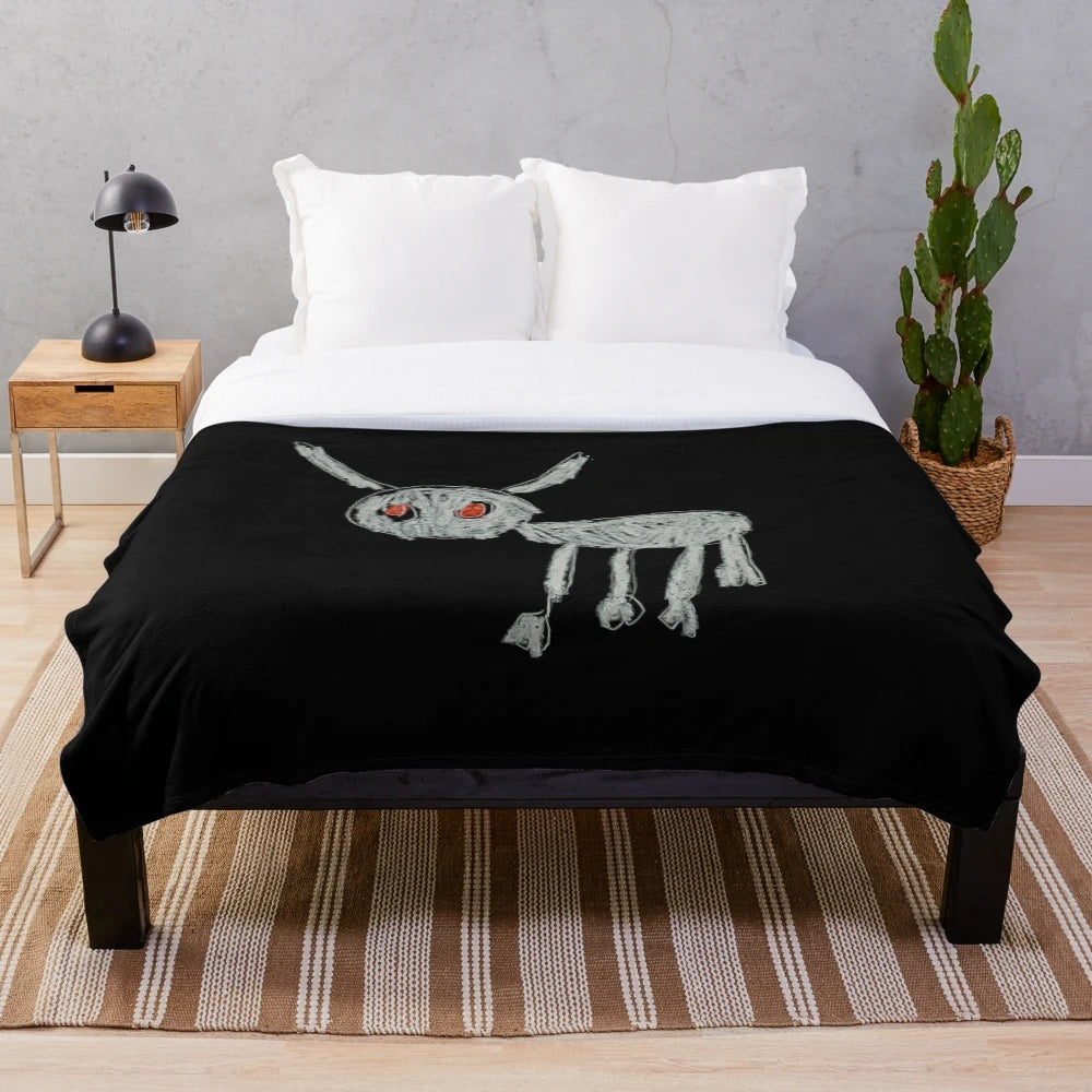 Plush throw blanket featuring the artwork from Drake's "For All The Dogs" album