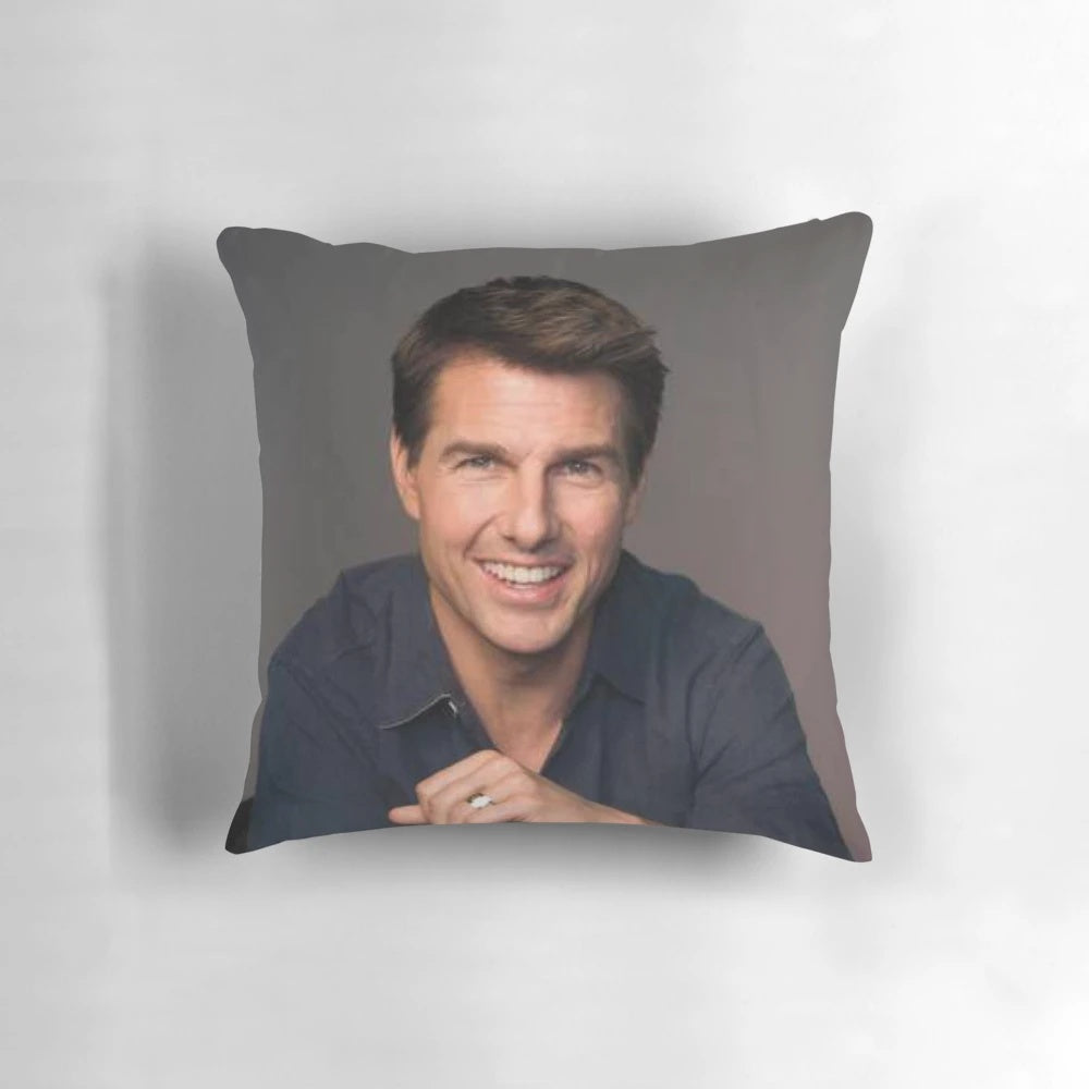 Soft, cuddly pillow featuring a photo of popular actor Tom Cruise.