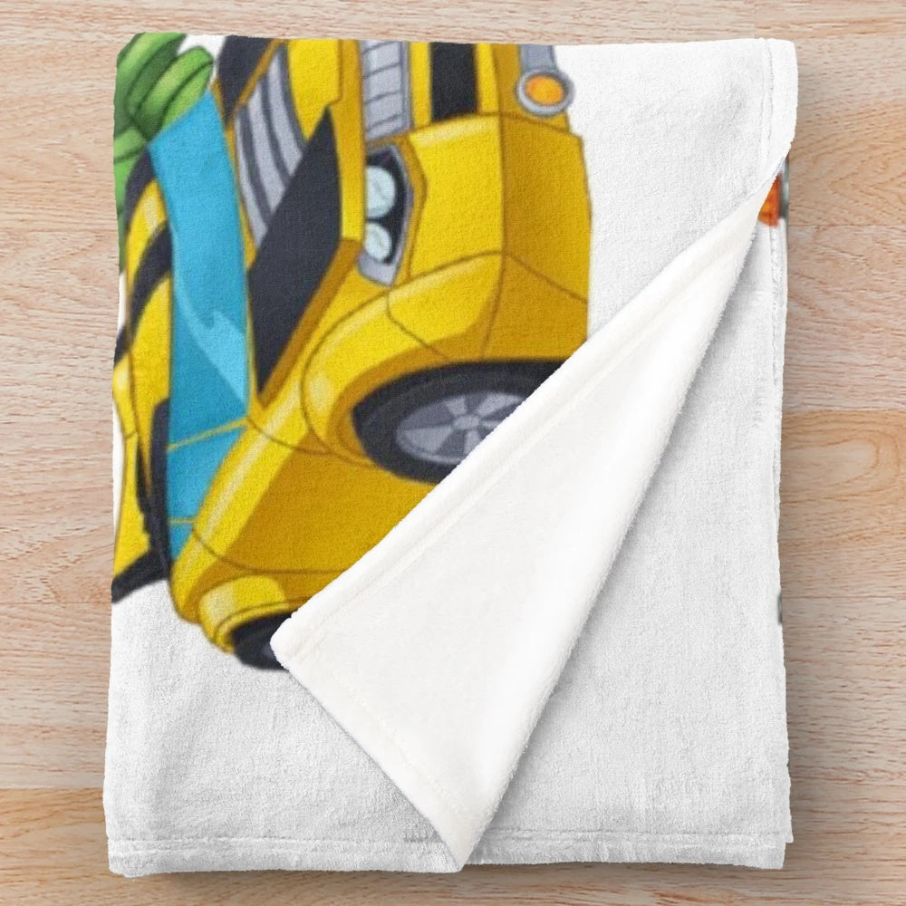 Transformers Rescue Bots Plush Blanket with Vehicles