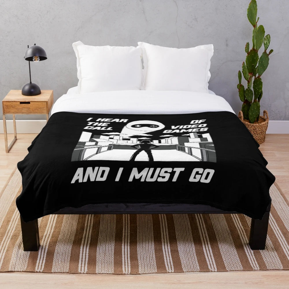 Plush video games-themed blanket for boy gamers