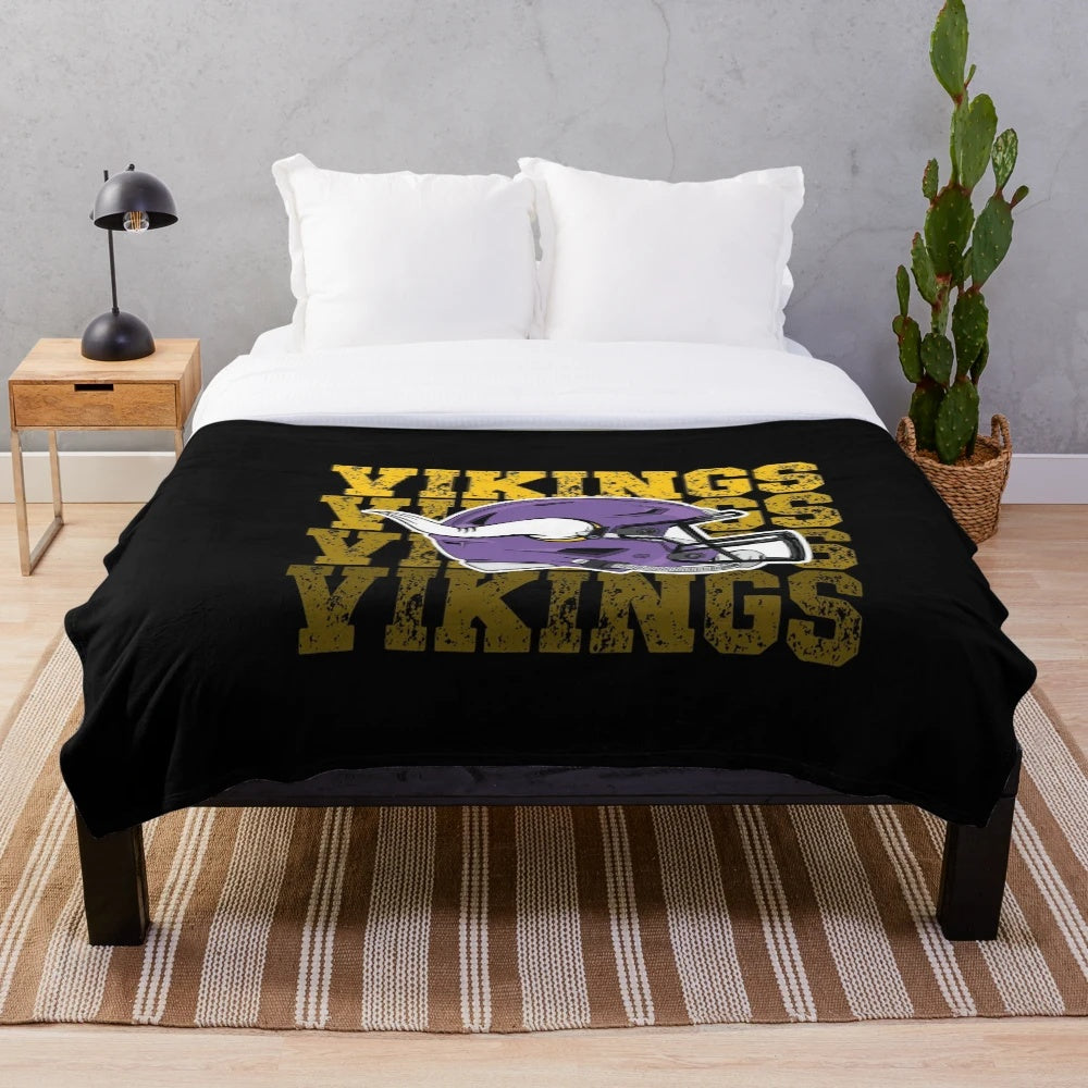 Minnesota Vikings Helmet Plush Blanket