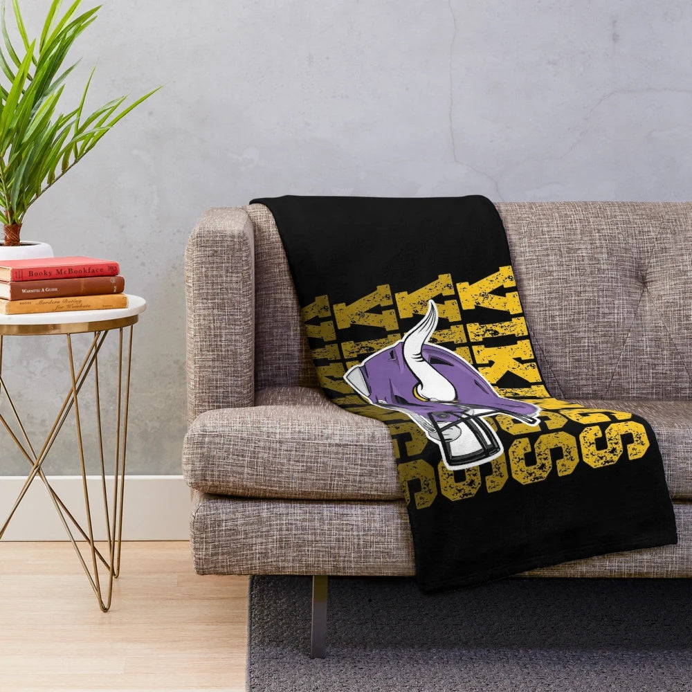 Minnesota Vikings Helmet Plush Blanket