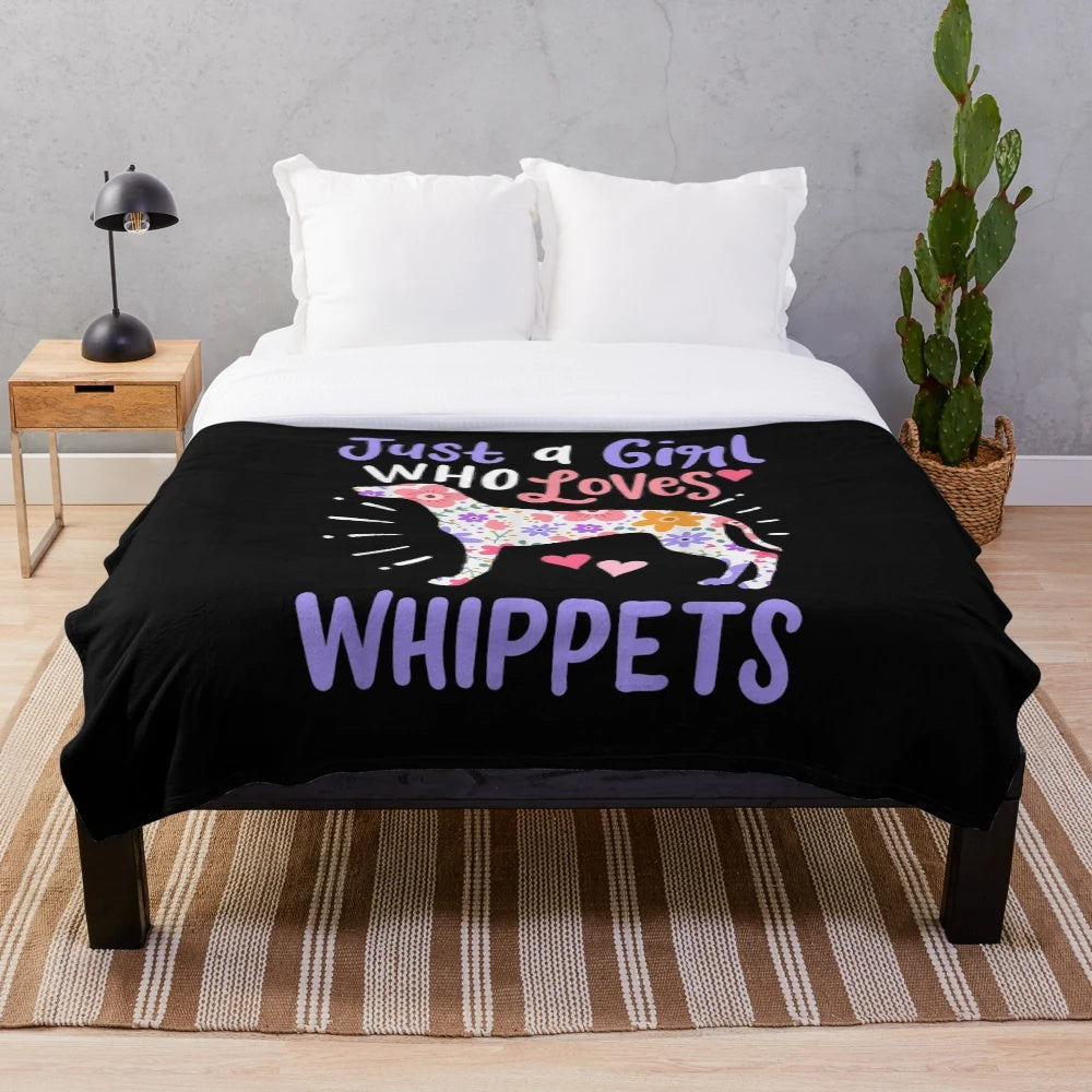 Soft and cozy plush whippet dog blanket