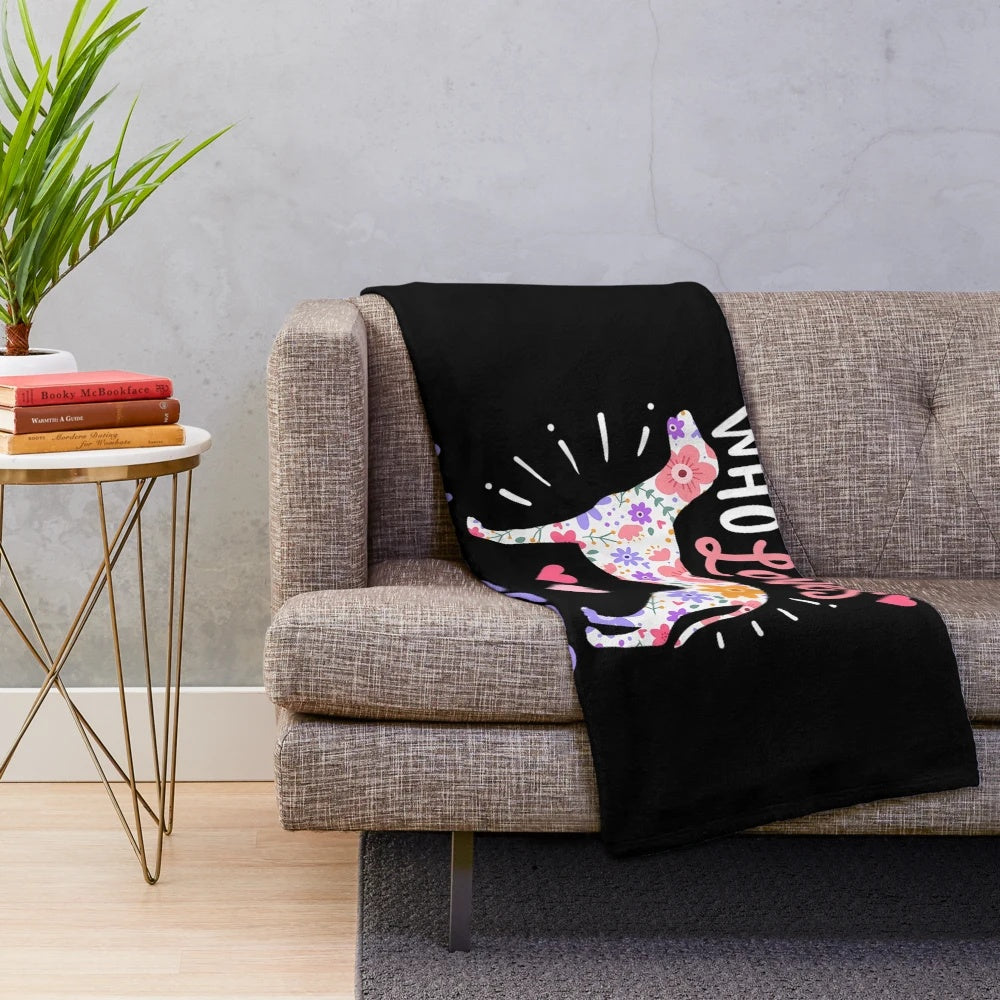 Soft and cozy plush whippet dog blanket