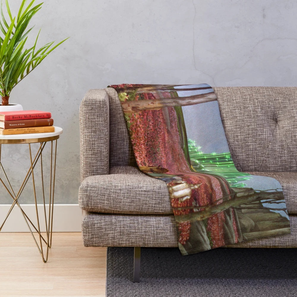 Wizard of Oz Emerald City landscape design plush blanket
