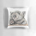 Soft, cuddly wombat pillow with a watercolor design representing the native Australian marsupial.