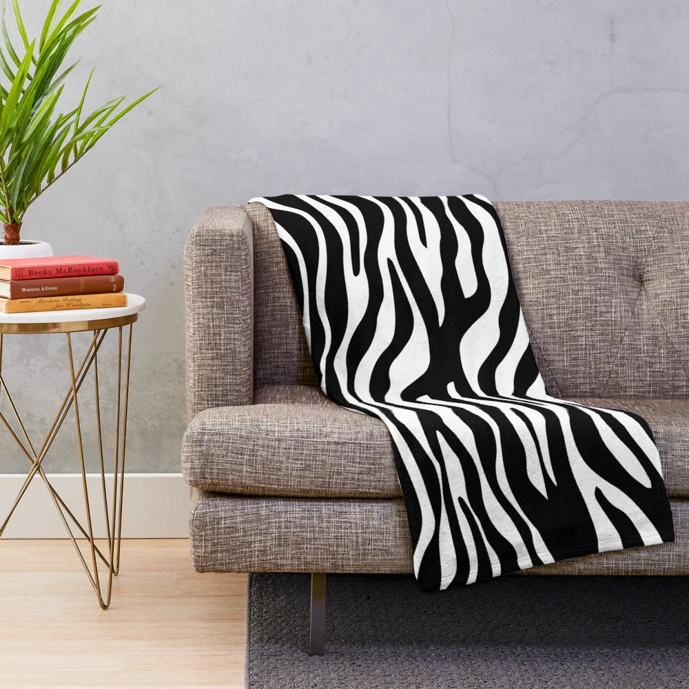 Soft and Plush Zebra Skin Pattern Blanket