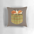 Pocket Full of Foxes Decorative Throw Pillow with Woodland Creature Design