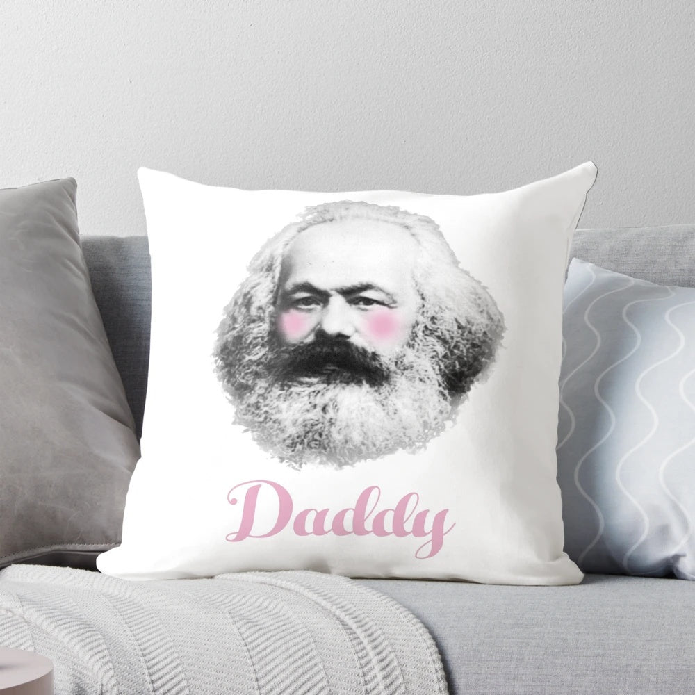 Karl Marx Themed Decorative Pillow