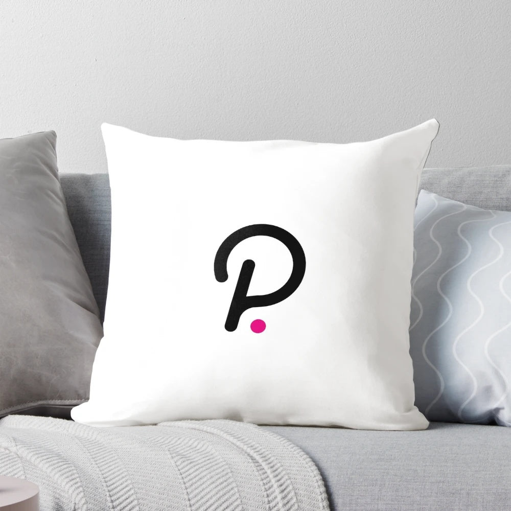 Polkadot DOT cryptocurrency-themed pillow featuring a polka dot design