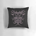 Polyphia band logo and artwork printed on a plush, comfortable pillow
