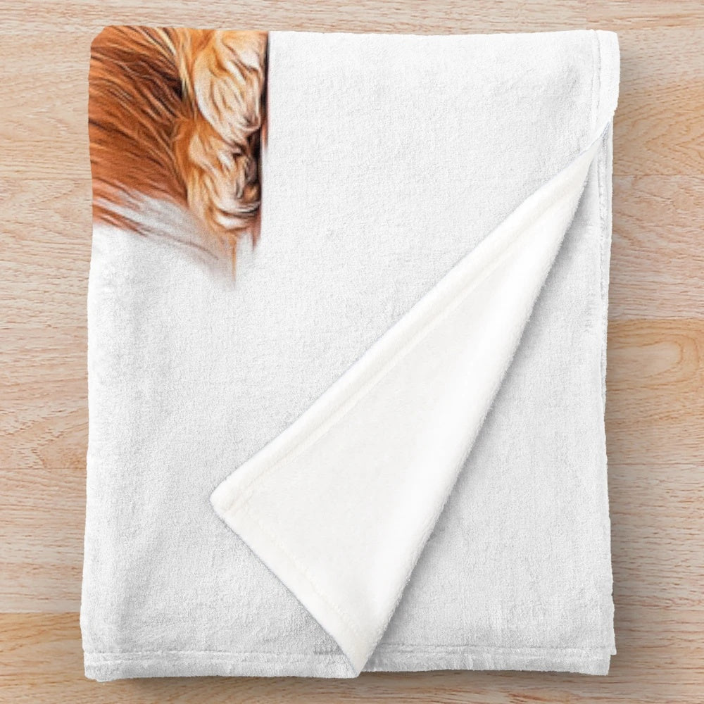 Cute red pomeranian plush blanket